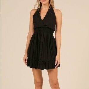 Ocean Drive Black Halter Mini Dress